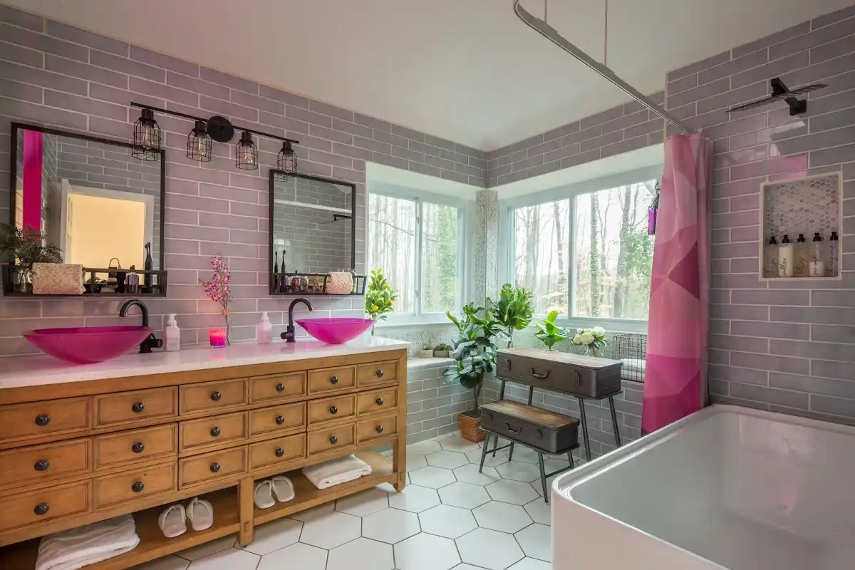 Bathroom renovation after water damage restoration in Winchester